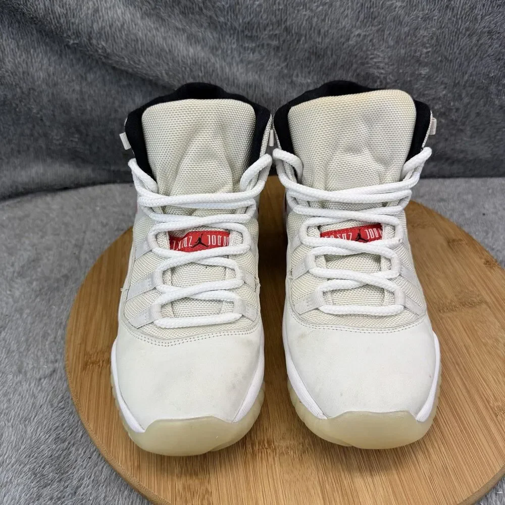 Jordan Air Jordan 11 Retro Shoes Boys Size 7Y White Red Basketball 378038-016